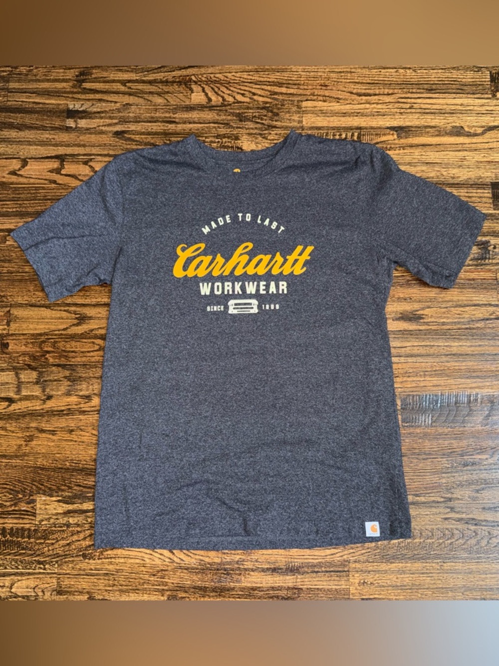 Vintage Carhartt Workwear Logo Heather Grey T-Shirt Oversized Size Medium